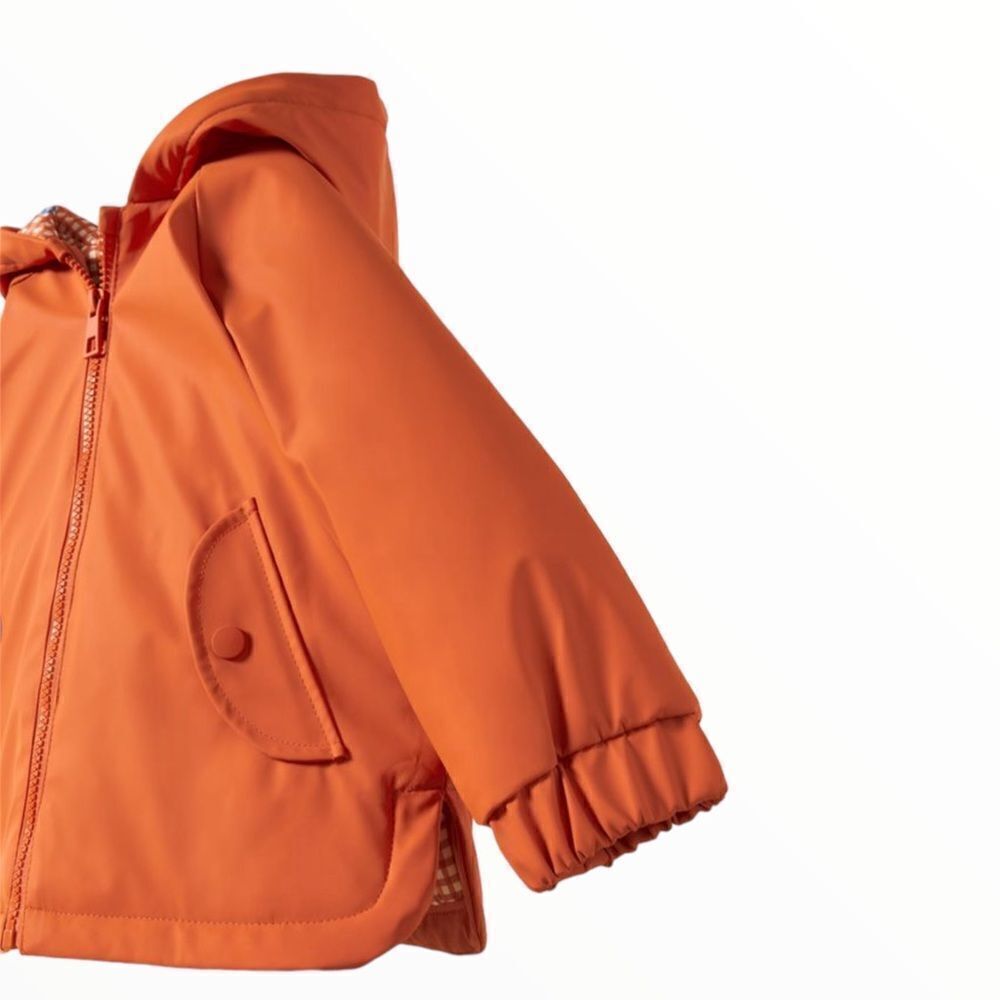 ZARA Kids Orange Rubberized Raincoat NWT Size 18-24M - Picture 4 of 8